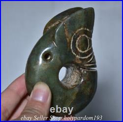 3.6 Old Chinese Hongshan Culture Hetian Jade Carved Pig Dragon Pendant Amulet