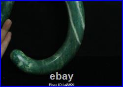 32 cm Rare China Chinese Hongshan Culture Old Jade Carving Dragon hook Statue
