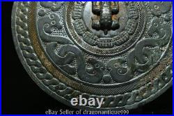 4.2 Old Chinese Bronze Ware Dynasty Dragon Beast Sculpture Copper Mirror