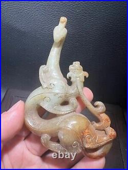 4.44-inch Chinese antique dragon and phoenix with hooks, one large and one small