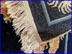 4x6 1950's CHINESE ART DECO DRAGON RUG Handmade Wool