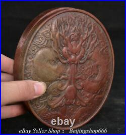 5.4 Old Chinese Shoushan Stone Carved Fengshui Dragon ink box inkstone inkslab