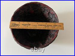 5.5 Old Chinese Red Lacquerware Carving Dynasty Dragon Bowl Bowls