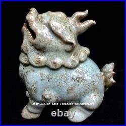 5.5 Old Song Dynasty Ru Kiln Porcelain Feng Shui Dragon Pixiu Beast Statue