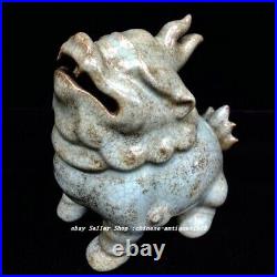 5.5 Old Song Dynasty Ru Kiln Porcelain Feng Shui Dragon Pixiu Beast Statue