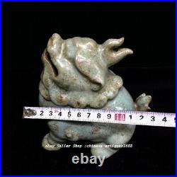 5.5 Old Song Dynasty Ru Kiln Porcelain Feng Shui Dragon Pixiu Beast Statue