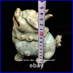 5.5 Old Song Dynasty Ru Kiln Porcelain Feng Shui Dragon Pixiu Beast Statue