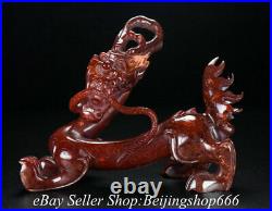 5.6 Antique Chinese Hetian Jade Nephrite Carved Dragon Snake Pi Xiu Statue