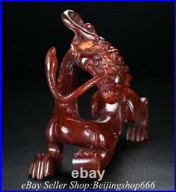 5.6 Antique Chinese Hetian Jade Nephrite Carved Dragon Snake Pi Xiu Statue