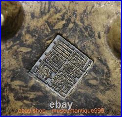 5.6 Old Chinese Bronze Dynasty Dragon beast 2 ear Incense Burner Censer