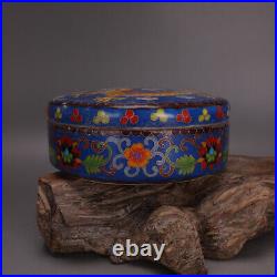 5.7 Collect Chinese Cloisonne Enamel Porcelain Animal Dragon Seal Mud Box