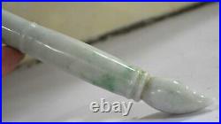 5.8 Chinese Marked Emerald Jadeite Carving Fengshui Dragon Heast Brush Statue