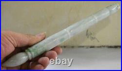 5.8 Chinese Marked Emerald Jadeite Carving Fengshui Dragon Heast Brush Statue