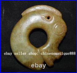 5'' China Hongshan Culture Old Jade Carve Yu Pig Dragon Hook Gou Amulet Pendant 5'' China Hongshan Culture Old Jade Carve Yu Pig Dragon Hook Gou Amulet Pendant