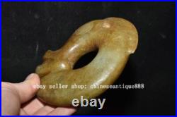 5'' China Hongshan Culture Old Jade Carve Yu Pig Dragon Hook Gou Amulet Pendant 5'' China Hongshan Culture Old Jade Carve Yu Pig Dragon Hook Gou Amulet Pendant