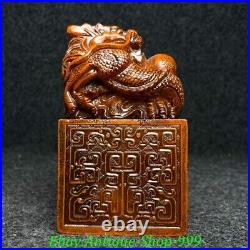 5 Old Chinese Dynasty Shoushan Stone Dragon Play Beads Word Seal Signet Stamp