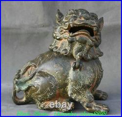 6.2Old China Spring Autumn Period Bronze Dragon Beast Incense Burner Censer