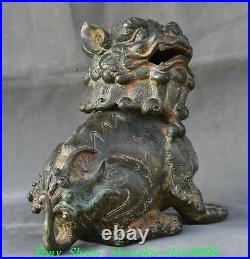 6.2Old China Spring Autumn Period Bronze Dragon Beast Incense Burner Censer