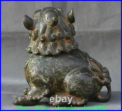 6.2Old China Spring Autumn Period Bronze Dragon Beast Incense Burner Censer