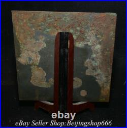 6.4 Old Chinese Bronze Gilt Inlay Gems Dynasty Double Dragon Copper Mirror 6.4 Old Chinese Bronze Gilt Inlay Gems Dynasty Double Dragon Copper Mirror
