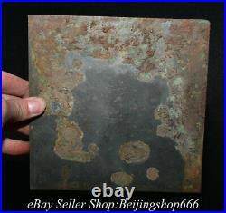 6.4 Old Chinese Bronze Gilt Inlay Gems Dynasty Double Dragon Copper Mirror 6.4 Old Chinese Bronze Gilt Inlay Gems Dynasty Double Dragon Copper Mirror