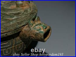 6.8 Ancient Chinese Bronze Ware Shang Dynasty 3 Leg Dragon Beast incense burner