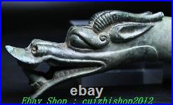 6 Old Chinese Shang Dynasty Bronze Ware Feng Shui Dragon Head Crutch handrail