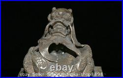 6 Old Chinese Silver Bronze Dynasty Palace Dragon Beast Seal Signet Stamp