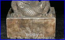 6 Old Chinese Silver Bronze Dynasty Palace Dragon Beast Seal Signet Stamp