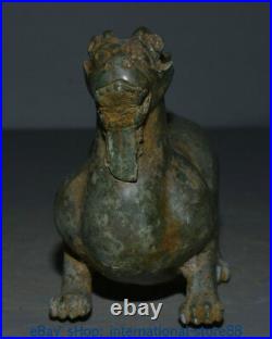 6 Rare Antique Chinese Bronze Ware Dynasty Place Dragon Beast Zun Sculpture