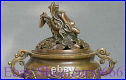6 Xuande Marked Old Chinese Copper Dynasty Palace Dragon Incense Burners Censer