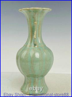 7.2 Marked Old Chinese Song Dynasty Ru Kiln Porcelain 2 Dragon Ear Bottle Vase