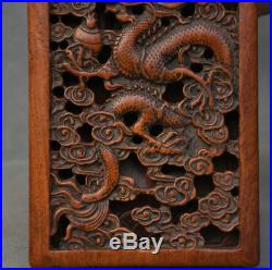 7.2 Old Chinese Huanghuali Wood Dynasty Dragon hollow out inkstone inkslab Box