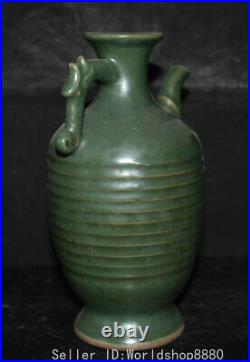 7.4 Old Chinese Song Dynasty Ru Kiln Porcelain Dragon handle Wine Tea Pot Flago