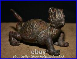 7.6 Old Chinese Bronze Fengshui God Beast Dragon Turtle Longevity Statue