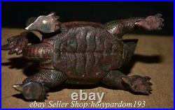 7.6 Old Chinese Bronze Fengshui God Beast Dragon Turtle Longevity Statue