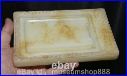 7.6 Old Chinese White Jade Carving Palace Dragon Beast inkstone