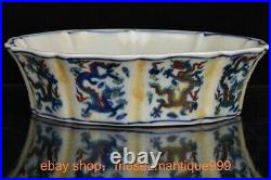 7 Chenghua Marked China Chinese Battle color porcelain Dragon beast pen wash