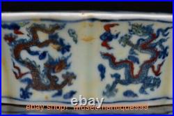 7 Chenghua Marked China Chinese Battle color porcelain Dragon beast pen wash