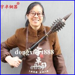 73 cm Chinese Bronze Copper Dragon Head wolf's fangs mace stick cudgel weapon