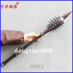 73 cm Chinese Bronze Copper Dragon Head wolf's fangs mace stick cudgel weapon