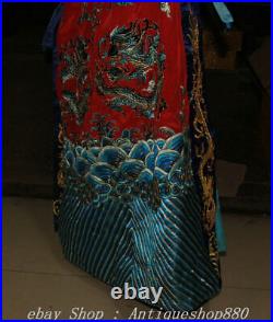 78 Old Chinese Cloth Dynasty Palace Red Dragon Emperor Robe imperial robe