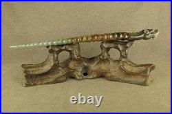 7with Carved Chinese Ming Dynasty Antique Jade Dragon Screw Thread Hair Hairpin