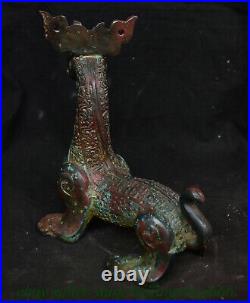 8.4 Old Chinese Bronze ware Fengshui 12 Zodiac Year Dragon Statue Sculpture