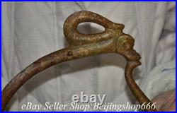 8.4 Old Chinese Hongshan Culture Hetian Jade Carved Dragon Hook Gou Statue A