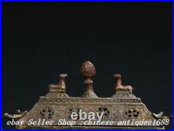 8.6'' Collection Old Chinese Bronze Dynasty Dragon Beast Incense Burner Censer