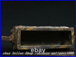 8.6'' Collection Old Chinese Bronze Dynasty Dragon Beast Incense Burner Censer