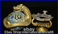 8.8 Rare Old Chinese Cloisonne Copper Dynasty Palace Dragon Play Bead Censer