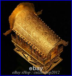 8 Antique Chinese 24K Gold Dynasty Palace Dragon Beast Coffin Tabut