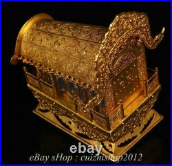 8 Antique Chinese 24K Gold Dynasty Palace Dragon Beast Coffin Tabut